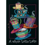 A Whole Lotta Latte Counted Cross Stitch Kit (image for) A Whole Lotta Latte Counted Cross Stitch Kit